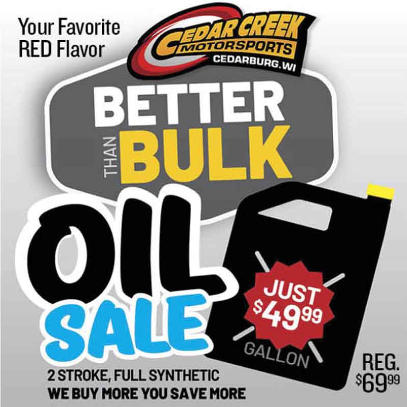 Bulk Oil for Ski-Doo Snowmobiles in XPS jugs at Cedar Creek Motorsports in Cedarburg, WI