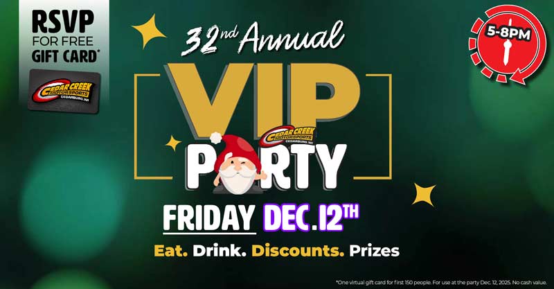 VIP Party Christmas Party at Cedar Creek Motorsports