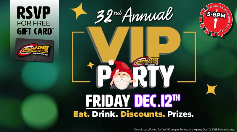 VIP Party Christmas Party at Cedar Creek Motorsports