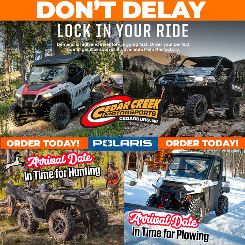 Order Polaris Sportsman 570 eps premium Ranger XP 1000 RZR 4 and General XP 1000 models near Milwaukee WI