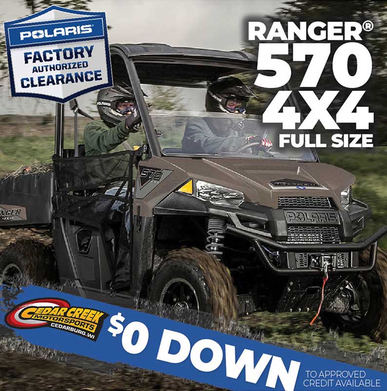 Deals on Polaris ATV Ranger RZR in WI | Cedar Creek Motorsports