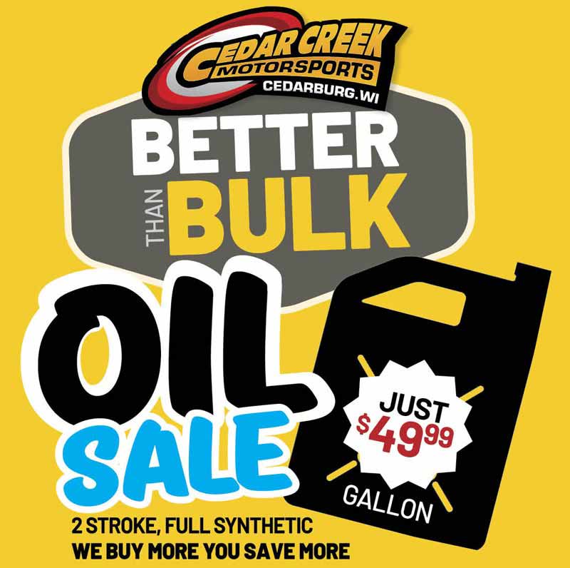 Bulk Oil for Ski-Doo Snowmobiles in XPS jugs at Cedar Creek Motorsports in Cedarburg, WI