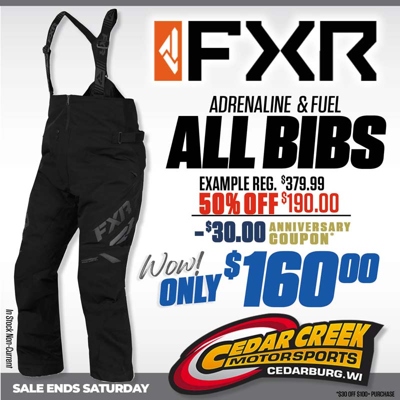 West Bend Snow Show Lowest Best Price FXR Snowmobile Bibs Pants Mens Womens nearby Milwaukee WI