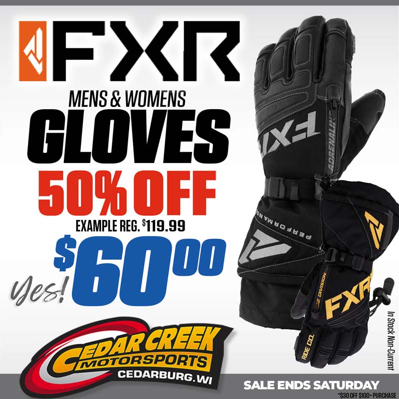 West Bend Snow Show Lowest Best Price FXR Snowmobile Adrenaline Fuel Gloves Mens Womens nearby Milwaukee WI