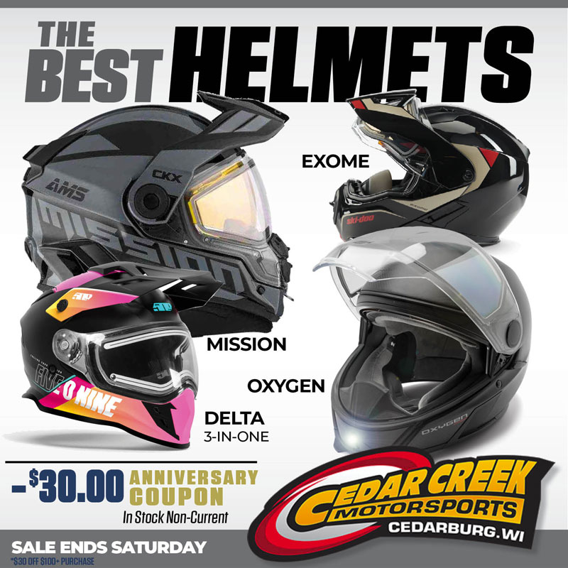 West Bend Snow Show Lowest Best Price Mission, Oxygen, Delta V, eXome Snowmobile Helmet nearby Milwaukee WI