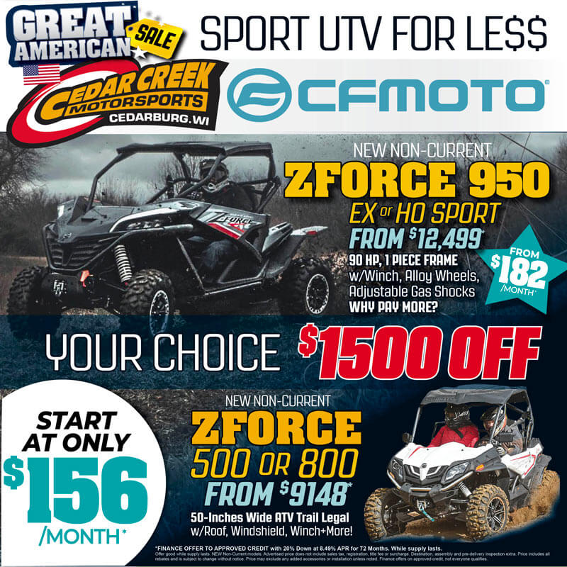 WISCONSIN'S LARGEST CFMOTO UTV DEALER