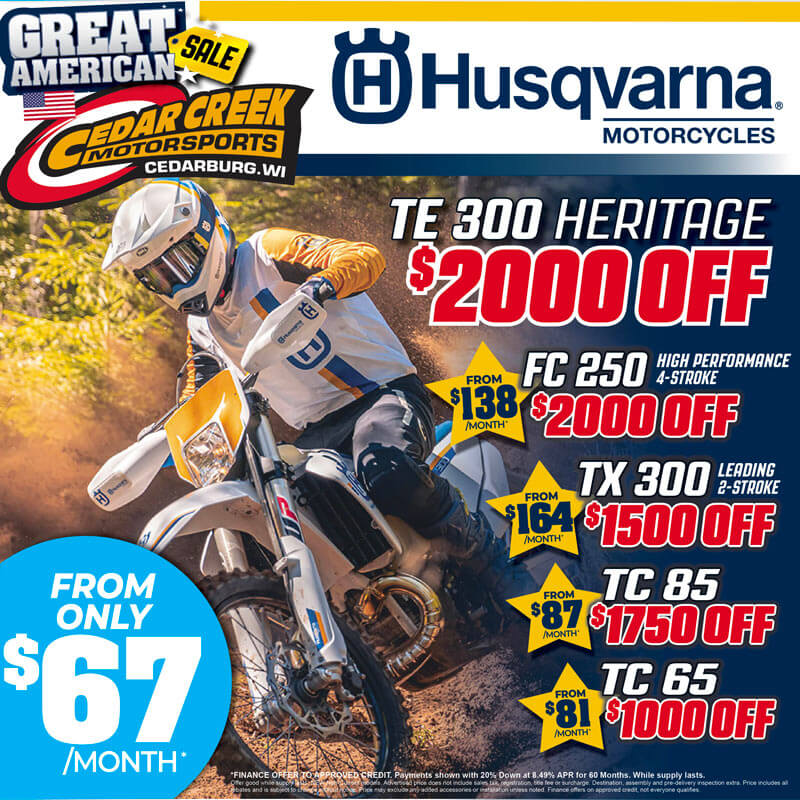 THE BEST HUSQVARNA® MOTORCYCLE SALE