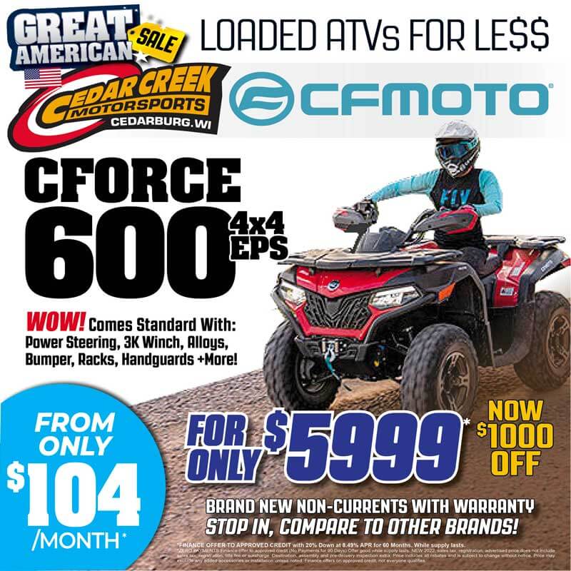 CFMOTO 600 TOURING ATV FOR 2 PEOPLE IN STOCK TOO!